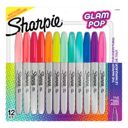 Sharpie Permanent Markers, Fine Point, Assorted Glam Pop Colors, Pack of 12 2135004