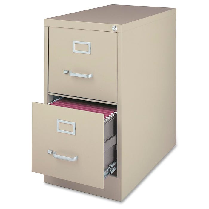 Lorell Commercial-Grade Black Deep Vertical Files, 2-Drawer, Legal, 18 x 26-1/2 x 28-3/8 Inches