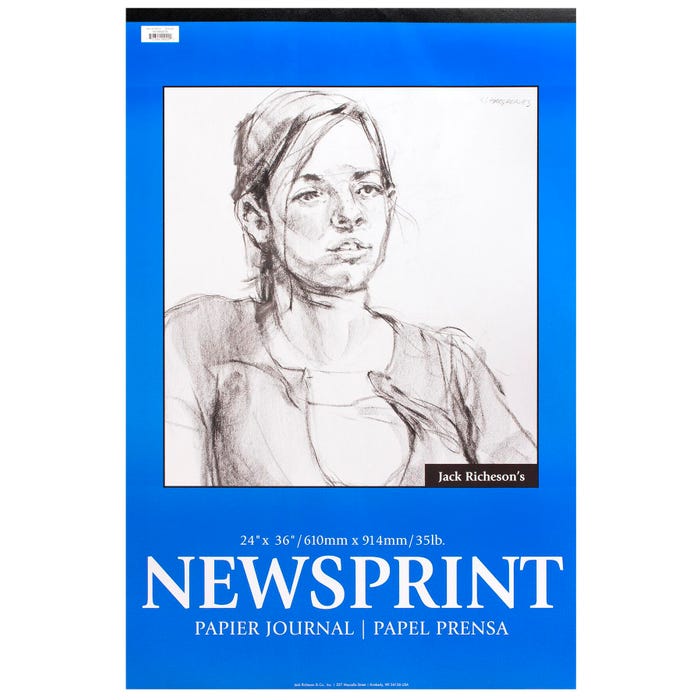 Jack Richeson Newsprint Pad, 24 x 36 Inches, 32 lb, 50 Sheets
