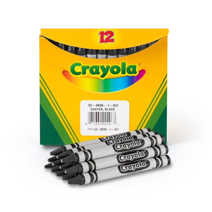 Crayola Bulk Crayons, Standard Size, Black, Pack of 12