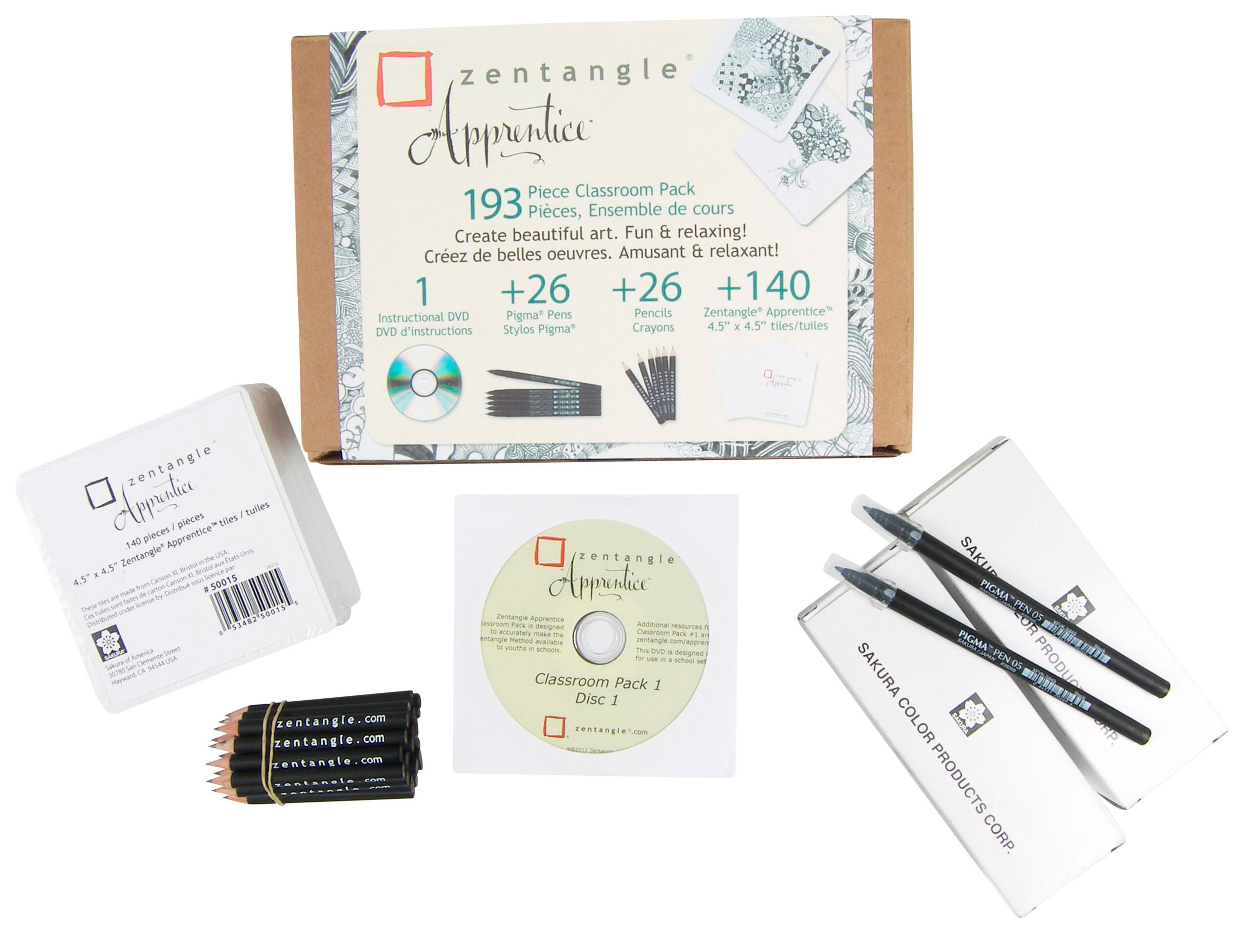 Image for Sakura Zentangle Apprentice Classroom Pack with White Tiles, 193 Pieces from School Specialty