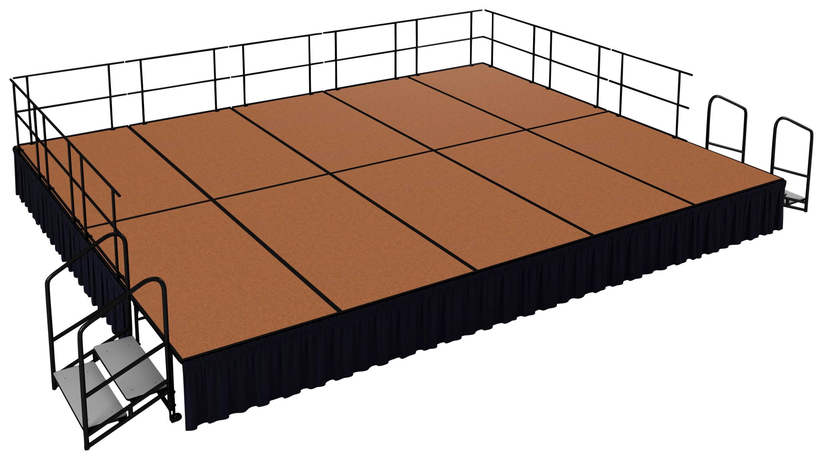 NPS Hardboard Stage Group, 240 x 192 x 24 Inches, Hardboard, Item Number 2009313