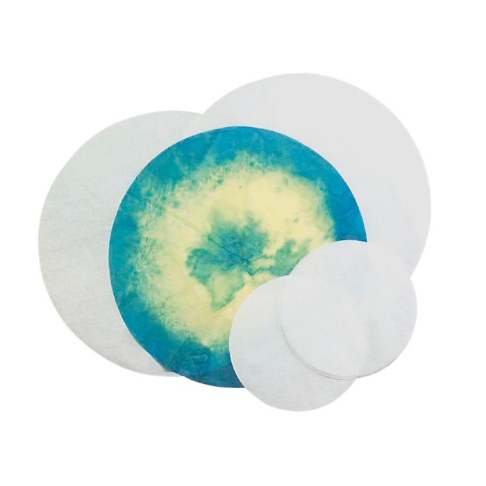 Roylco Pre-Cut Circle Color Diffusing Paper, 18 Inches, White, Pack of 100