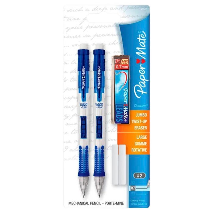 Paper Mate Clearpoint Mechanical Pencil Set, 0.7 mm, HB No 2 Lead, 5 Pieces