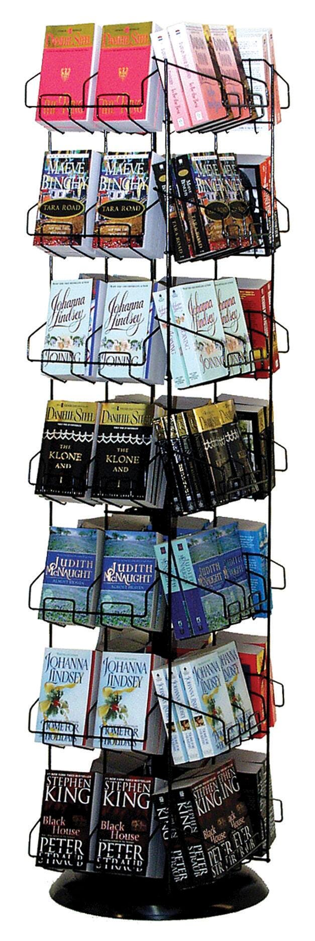 R-Wireworks Rotating Paperback Display, 56 Pocket, 20 x 20 x 64 Inches, Black 2123513