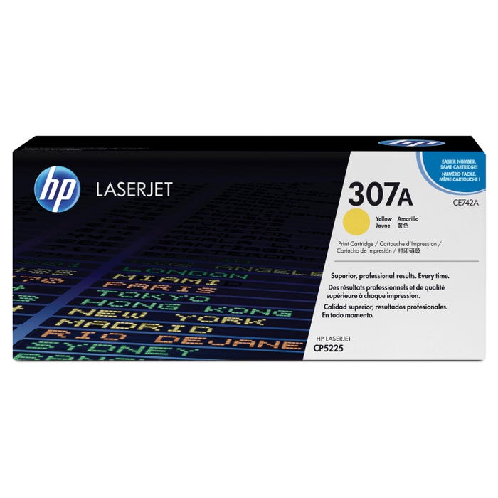 HP 307A Ink Cartridge, CE742A, Yellow