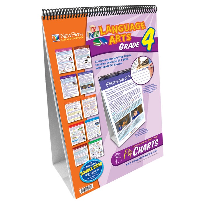 NewPath Learning Language Arts Write-On/Wipe-Off Flip Chart Set, Grade 4