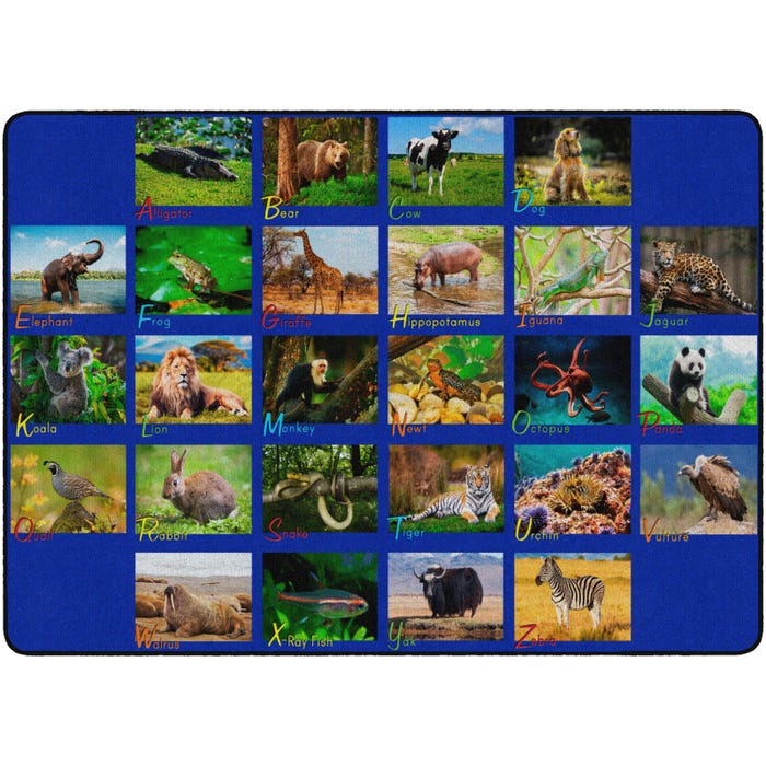 Flagship Carpets Alphabet Animals Carpet, Rectangle