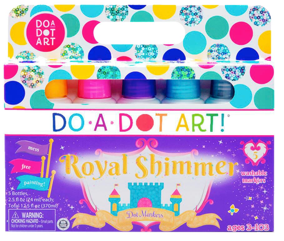 Image for Do-A-Dot Art Paint Washable Markers, Shimmers Dauber Tip, Assorted Royal Colors, Set of 5 from School Specialty