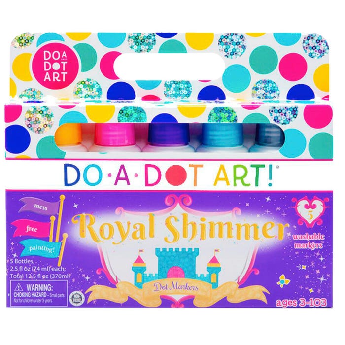 Do-A-Dot Art Paint Washable Markers, Shimmers Dauber Tip, Assorted Royal Colors, Set of 5
