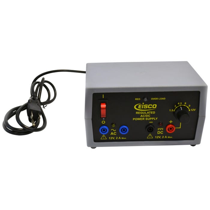 Eisco Labs Power Supply, Regulated AC/DC 12 Volts, 2 Amp Max