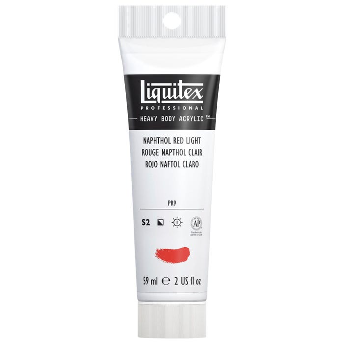 Liquitex Heavy Body Acrylic Paint, Naphthol Red Light, 2 Ounce Tube