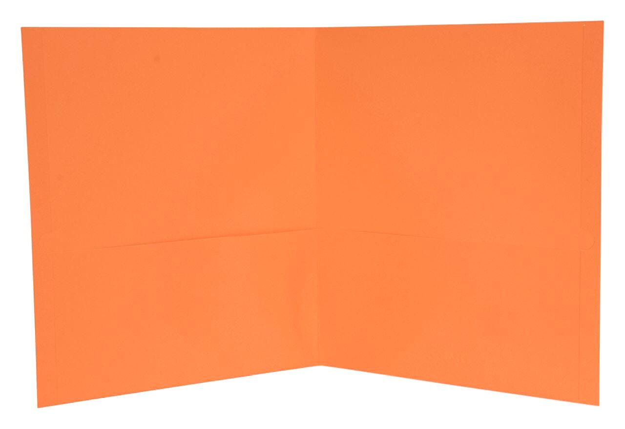 School Smart 2-Pocket Folder, Letter Size, Orange, Pack of 25 2136634