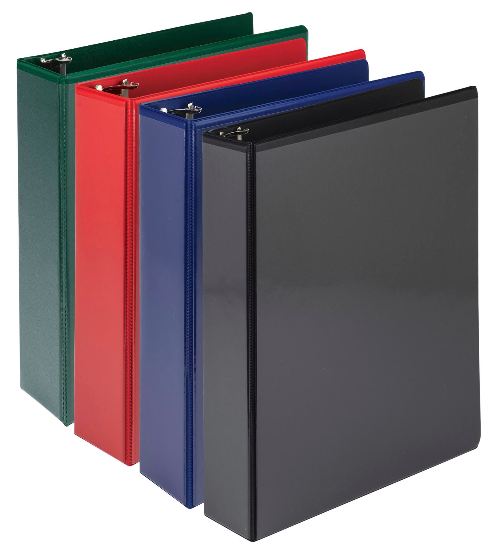 Samsill Durable View Binders, D-Ring, 2 Inch, Assorted Basic Colors, Pack of 4 2130289