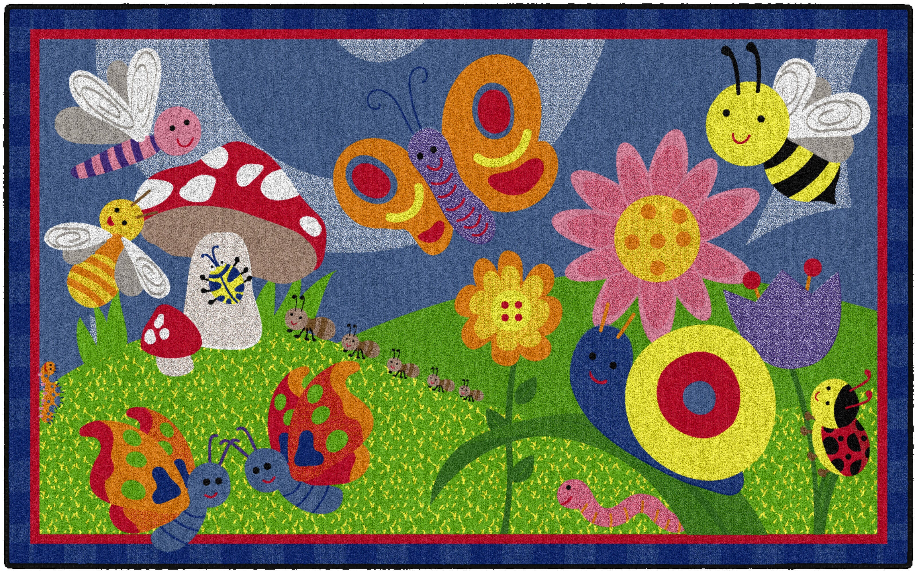 Flagship Carpets Cutie Bugs Carpet, Rectangle 4002365