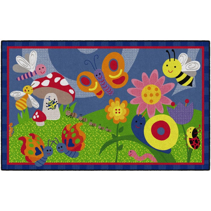 Flagship Carpets Cutie Bugs Carpet, Rectangle