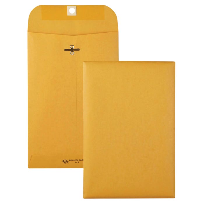 Quality Park Clasp Kraft Envelope, 6 x 9 Inches, Box of 100