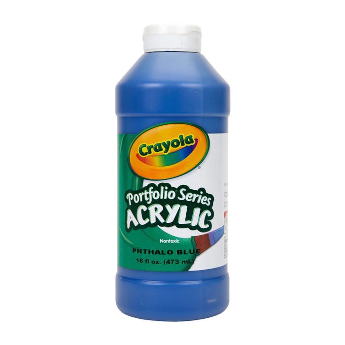 Crayola Portfolio Series Acrylic Paint, 1 Pint Bottle, Phthalo Blue