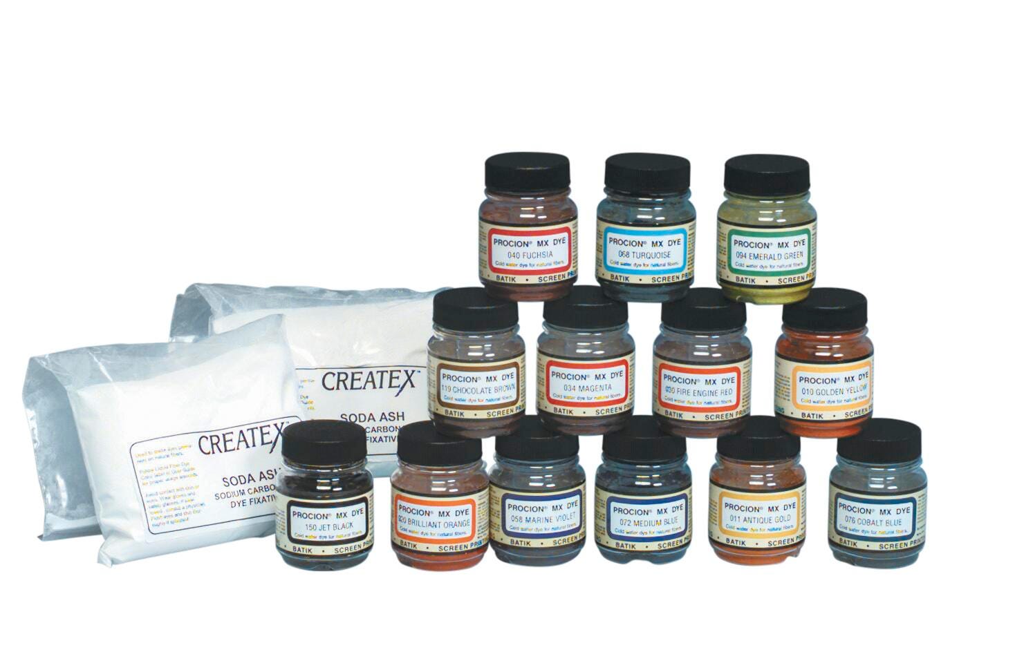 Jacquard Procion MX Washable Professional Quality Dye Classroom Kit, 2/3 Ounces, 13 Color Set 2015034