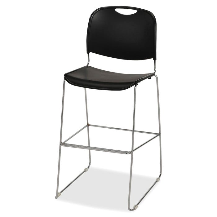 Lorell Bistro Stack Chair, 19-1/4 x 22-1/8 x 42-7/8 Inches, Black