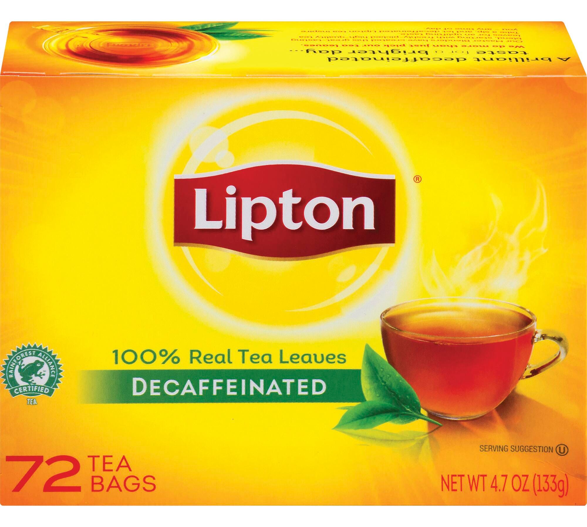 Lipton/Unilever Classic Tea Bags -- Tea Bags, Decaffeinated, Natural, Individual, Item Number 2007224
