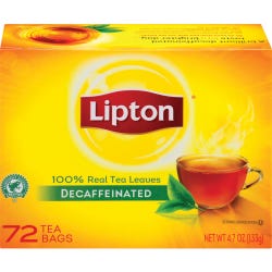 Lipton/Unilever Classic Tea Bags -- Tea Bags, Decaffeinated, Natural, Individual, Item Number 2007224