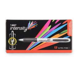 BIC Intensity Ultra-Fine Point Permanent Marker, Black, Box of 12