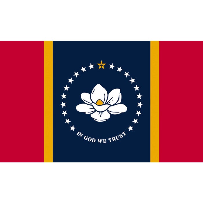 Annin Nylon Mississippi Indoor State Flag, 3 X 5 ft