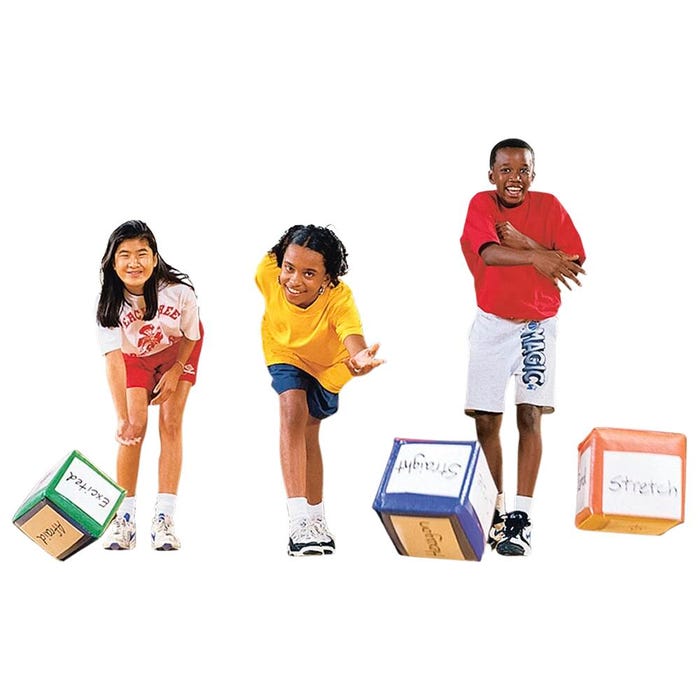 Sportime MoveCubes with BodyMoves, 6-1/2 Inches, Assorted Colors, Set of 3