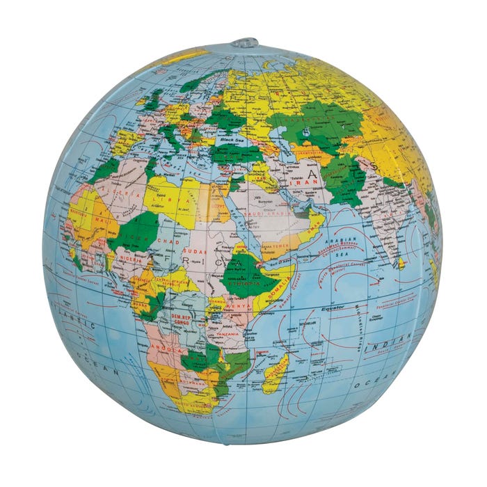 Delta Education Globe, Inflatable, 12 Inch Diameter