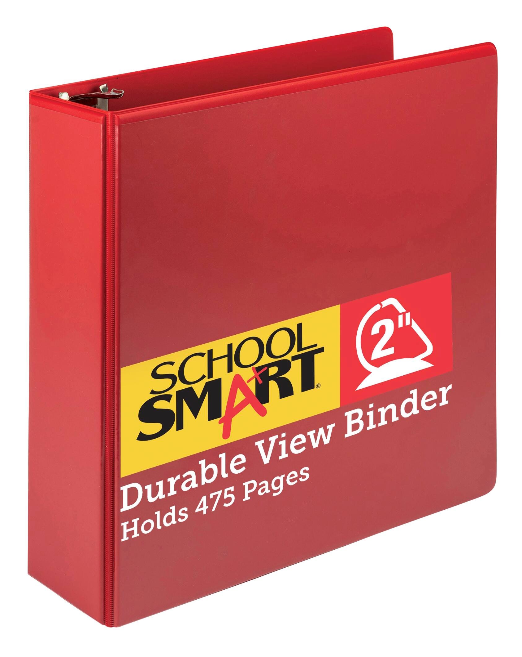 School Smart Polypropylene D-Ring View Binder, 2 Inches, Red 2138586