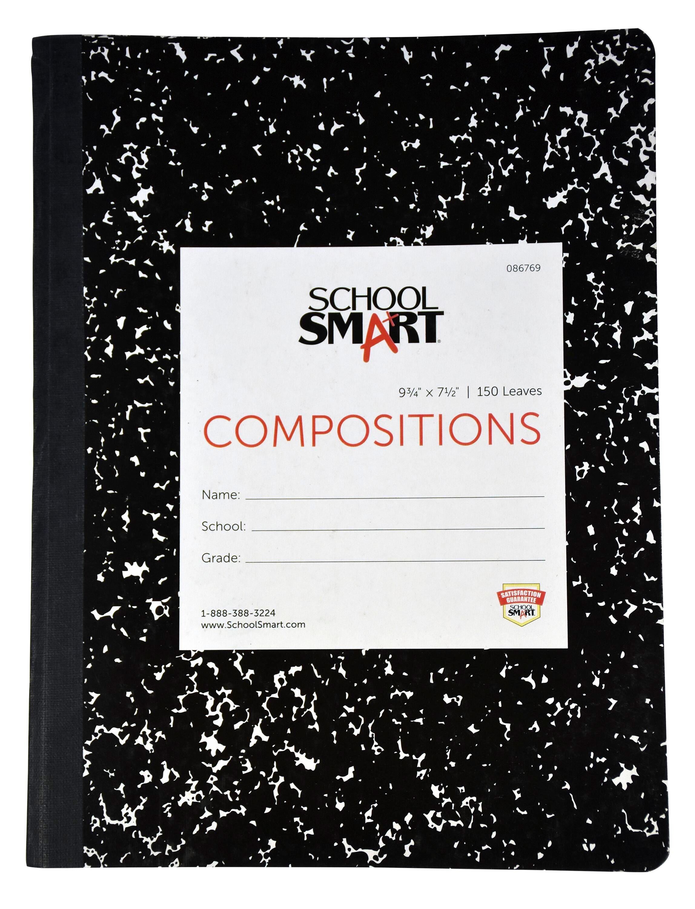School Smart Ruled Composition Book, 9-3/4 x 7-1/2 Inches, 150 Sheets 086769