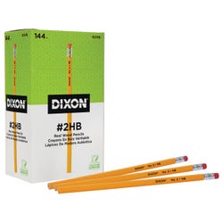 Dixon Pencils, No 2 Soft Tip, Yellow, Unsharpened, Pack of 144 1442986