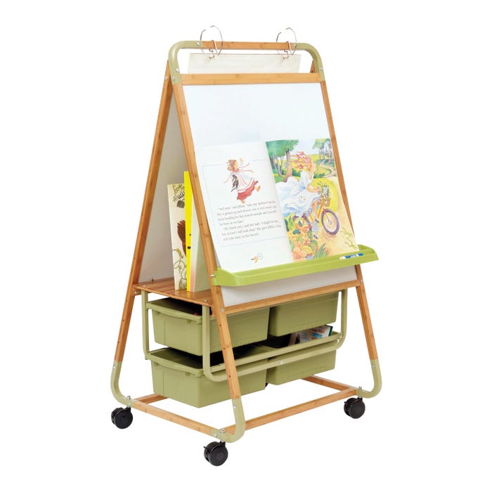Copernicus Double-Sided Bamboo Teaching Easel, 30-1/2 x 28-1/2 x 59 Inches