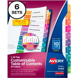 Index Dividers, Item Number 1054161