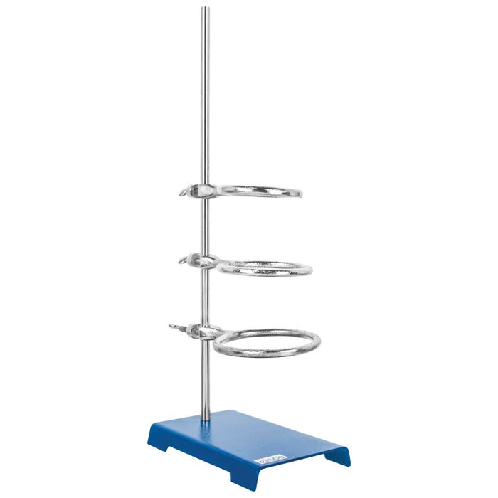 Eisco Labs Steel Support Ring Stand with 3 Rings, 8 x 5 Inch Base