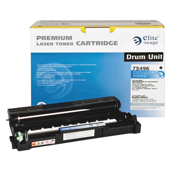 Elite Image Replacement Drum Unit for Brother DR420, Black