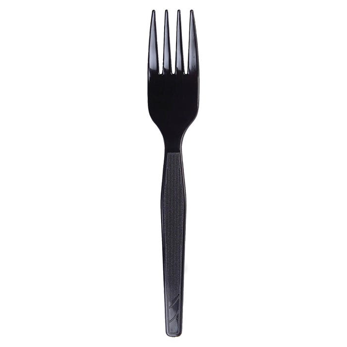 Dixie Foods Durable Mediumweight Shatter Resistant Fork, Plastic, Black, Pack of 1000