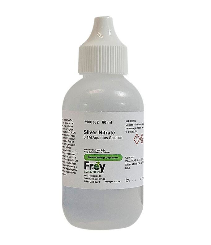 Frey Scientific, Silver Nitrate, 0.1M, 60 Milliliters 2100362