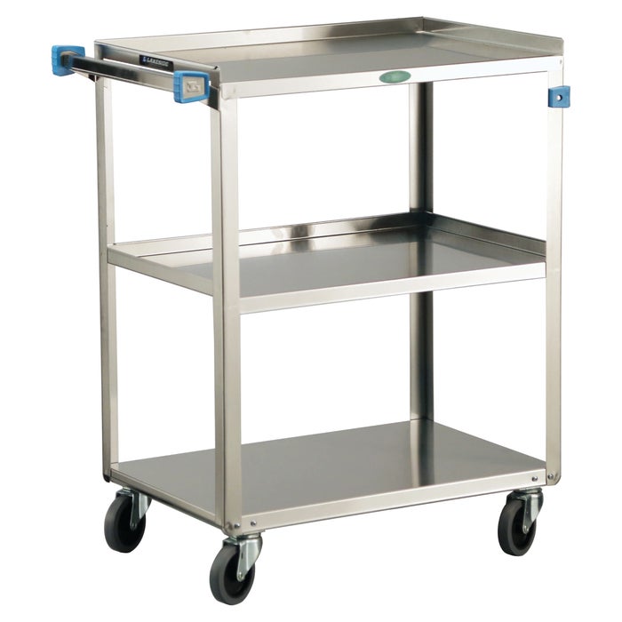 Lakeside Stainless Steel 3 Shelf Utility Cart, 500 Pound Capacity, 16-3/4 x 27-5/8 x 32 Inches