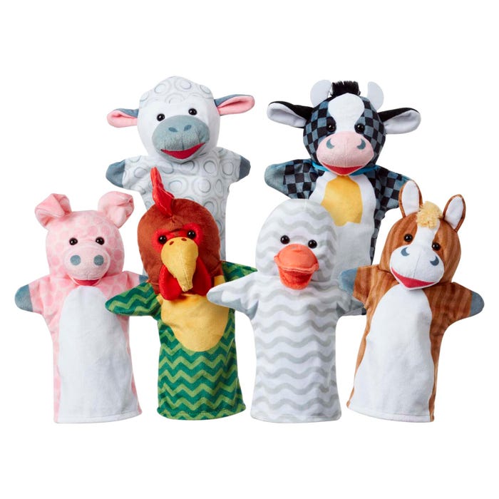 Melissa & Doug Barn Buddies Hand Puppets, Set of 6