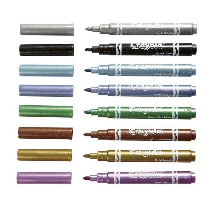 Crayola Metallic Markers, Assorted Metallic Colors, Set of 8