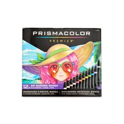 Prismacolor® Premier® Chisel/Fine Manga Markers, Assorted, Set of 12