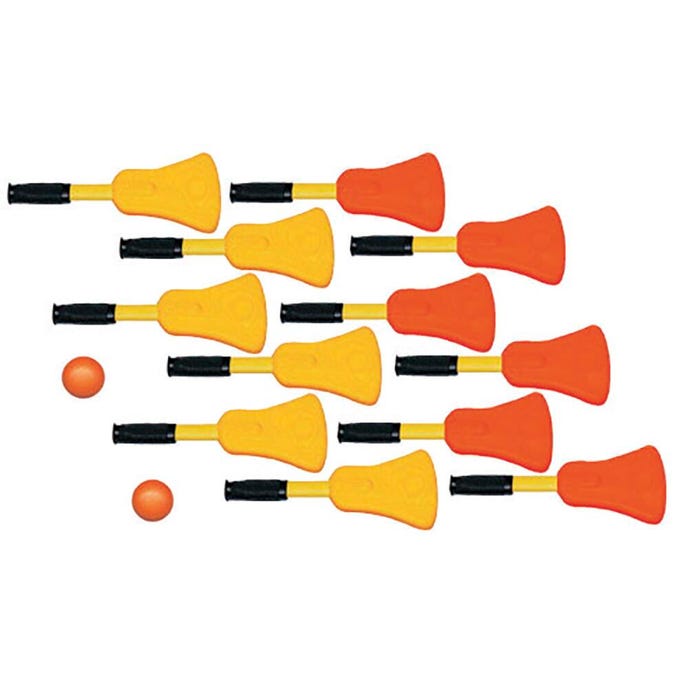 DOM Super-Safe Scooter Board Broomball Set, 6 Each Color