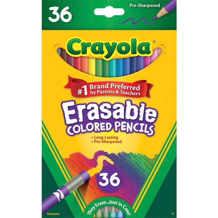 Crayola Erasable Colored Pencils, Assorted Colors, Set of 36
