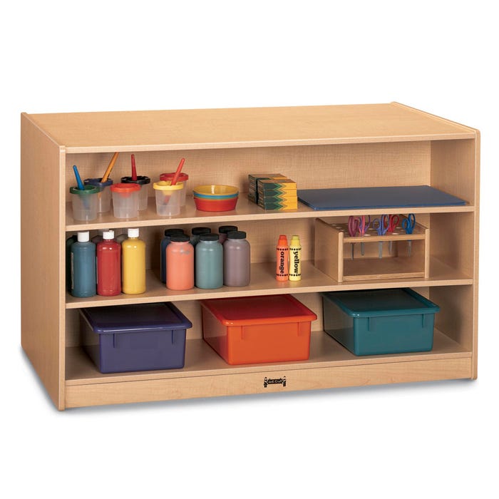 Jonti-Craft Mobile Storage Island without Trays, 48 x 29 x 29-1/2 Inches, Maple