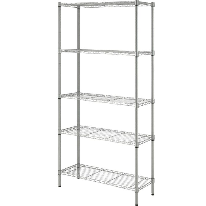Lorell Light-Duty Wire Shelving, 36 x 14 x 72 Inches, Silver