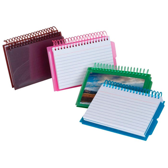 Oxford Spiral Index Cards with Poly Covers, 3 x 5 Inches, 50 Card Book