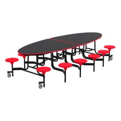 Classroom Select Mobile Table, 12 Stools, Elliptical, 10 Feet 4001254