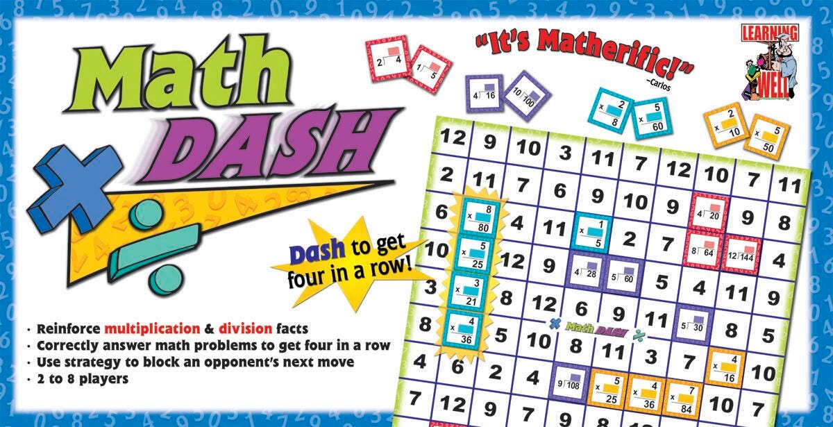 Edupress Multiplication and Division Math Dash Game, Assorted Colors 088886